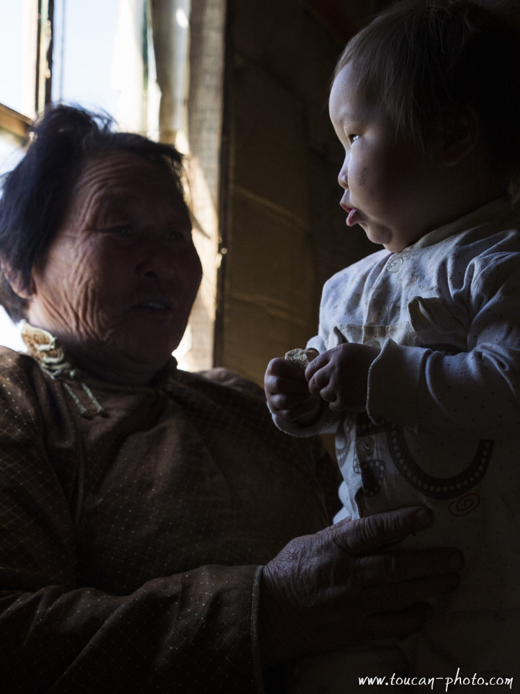 Kushi and her grandma, Mongolia